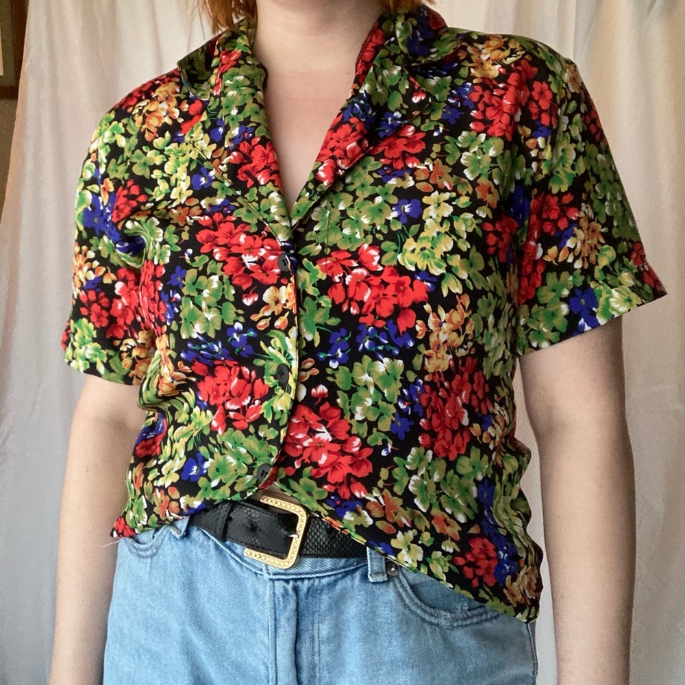 Vintage floral button down shirt